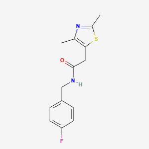 molecular formula C14H15FN2OS B15106947 2-(2,4-dimethyl-1,3-thiazol-5-yl)-N-(4-fluorobenzyl)acetamide 