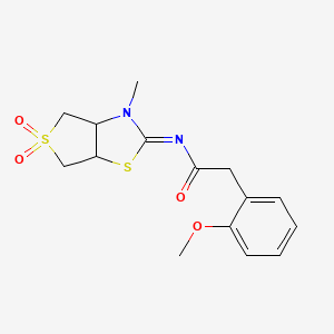 molecular formula C15H18N2O4S2 B15106961 2-(2-methoxyphenyl)-N-[(2Z)-3-methyl-5,5-dioxidotetrahydrothieno[3,4-d][1,3]thiazol-2(3H)-ylidene]acetamide 