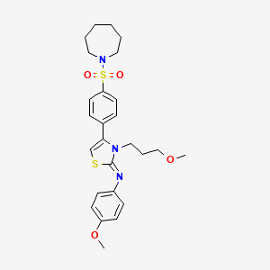 N-[(2Z)-4-[4-(azepan-1-ylsulfonyl)phenyl]-3-(3-methoxypropyl)-1,3-thiazol-2(3H)-ylidene]-4-methoxyaniline