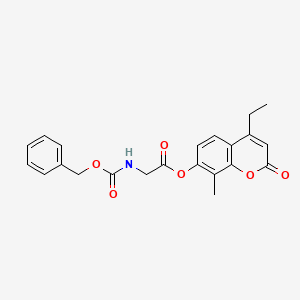 molecular formula C22H21NO6 B15106968 4-ethyl-8-methyl-2-oxo-2H-chromen-7-yl N-[(benzyloxy)carbonyl]glycinate 