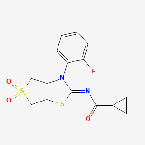 N-[(2Z)-3-(2-fluorophenyl)-5,5-dioxidotetrahydrothieno[3,4-d][1,3]thiazol-2(3H)-ylidene]cyclopropanecarboxamide