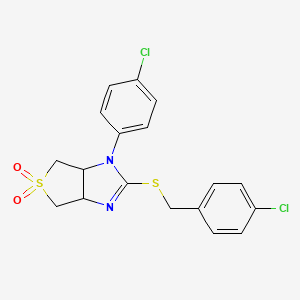 2-[(4-chlorobenzyl)sulfanyl]-1-(4-chlorophenyl)-3a,4,6,6a-tetrahydro-1H-thieno[3,4-d]imidazole 5,5-dioxide