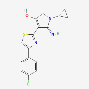 5-amino-4-[4-(4-chlorophenyl)-1,3-thiazol-2-yl]-1-cyclopropyl-1,2-dihydro-3H-pyrrol-3-one