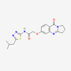 molecular formula C19H21N5O3S B15107051 N-[(2E)-5-(2-methylpropyl)-1,3,4-thiadiazol-2(3H)-ylidene]-2-[(9-oxo-1,2,3,9-tetrahydropyrrolo[2,1-b]quinazolin-6-yl)oxy]acetamide 