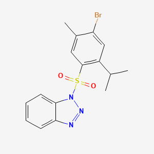 1-{[4-bromo-5-methyl-2-(propan-2-yl)phenyl]sulfonyl}-1H-benzotriazole