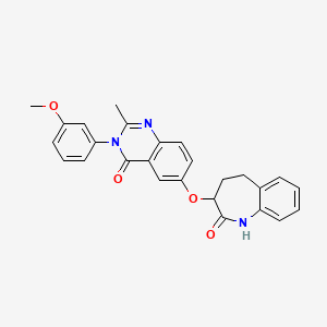 molecular formula C26H23N3O4 B15107065 3-{[3-(3-methoxyphenyl)-2-methyl-4-oxo-3,4-dihydroquinazolin-6-yl]oxy}-1,3,4,5-tetrahydro-2H-1-benzazepin-2-one 