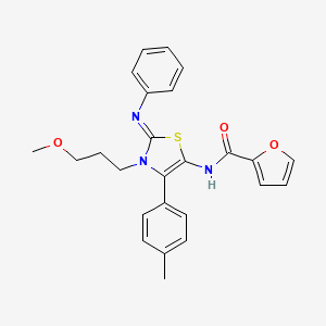 N-[(2Z)-3-(3-methoxypropyl)-4-(4-methylphenyl)-2-(phenylimino)-2,3-dihydro-1,3-thiazol-5-yl]furan-2-carboxamide