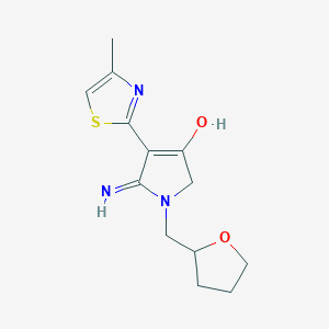 molecular formula C13H17N3O2S B15107074 5-amino-4-(4-methyl-1,3-thiazol-2-yl)-1-(tetrahydrofuran-2-ylmethyl)-1,2-dihydro-3H-pyrrol-3-one 