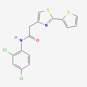 molecular formula C15H10Cl2N2OS2 B15107099 N-(2,4-dichlorophenyl)-2-[2-(thiophen-2-yl)-1,3-thiazol-4-yl]acetamide 