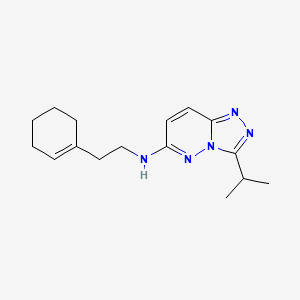 molecular formula C16H23N5 B15107105 N-[2-(cyclohex-1-en-1-yl)ethyl]-3-(propan-2-yl)[1,2,4]triazolo[4,3-b]pyridazin-6-amine 