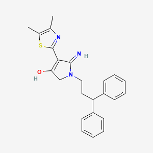 molecular formula C24H25N3OS B15107109 5-amino-4-(4,5-dimethyl-1,3-thiazol-2-yl)-1-(3,3-diphenylpropyl)-1,2-dihydro-3H-pyrrol-3-one 