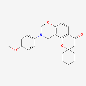 molecular formula C23H25NO4 B15107130 9-(4-methoxyphenyl)-9,10-dihydro-8H-spiro[chromeno[8,7-e][1,3]oxazine-2,1'-cyclohexan]-4(3H)-one 