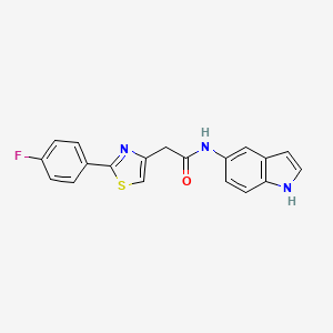 molecular formula C19H14FN3OS B15107149 2-[2-(4-fluorophenyl)-1,3-thiazol-4-yl]-N-(1H-indol-5-yl)acetamide 