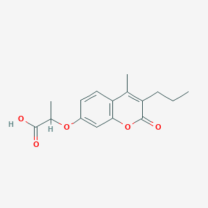 molecular formula C16H18O5 B15107153 2-((4-methyl-2-oxo-3-propyl-2H-chromen-7-yl)oxy)propanoic acid 