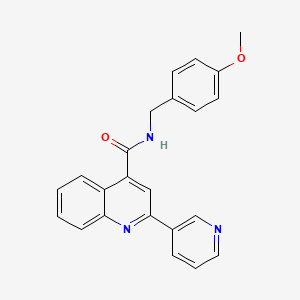 molecular formula C23H19N3O2 B15107161 N-(4-methoxybenzyl)-2-pyridin-3-ylquinoline-4-carboxamide 