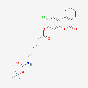 molecular formula C24H30ClNO6 B15107206 2-chloro-6-oxo-7,8,9,10-tetrahydro-6H-benzo[c]chromen-3-yl 6-[(tert-butoxycarbonyl)amino]hexanoate 