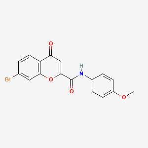 molecular formula C17H12BrNO4 B15107218 7-bromo-N-(4-methoxyphenyl)-4-oxo-4H-chromene-2-carboxamide 