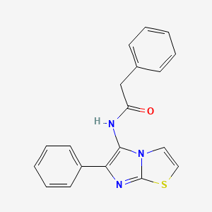 molecular formula C19H15N3OS B15107238 2-phenyl-N-(6-phenylimidazo[2,1-b][1,3]thiazol-5-yl)acetamide CAS No. 889768-14-3