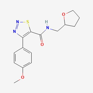 molecular formula C15H17N3O3S B15107246 4-(4-methoxyphenyl)-N-(tetrahydrofuran-2-ylmethyl)-1,2,3-thiadiazole-5-carboxamide 