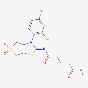 molecular formula C16H16BrClN2O5S2 B15107252 5-{[(2Z)-3-(4-bromo-2-chlorophenyl)-5,5-dioxidotetrahydrothieno[3,4-d][1,3]thiazol-2(3H)-ylidene]amino}-5-oxopentanoic acid 