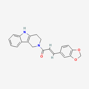 molecular formula C21H18N2O3 B15107257 (2E)-3-(1,3-benzodioxol-5-yl)-1-(1,3,4,5-tetrahydro-2H-pyrido[4,3-b]indol-2-yl)prop-2-en-1-one 