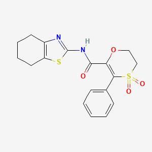 3-phenyl-N-[(2Z)-4,5,6,7-tetrahydro-1,3-benzothiazol-2(3H)-ylidene]-5,6-dihydro-1,4-oxathiine-2-carboxamide 4,4-dioxide