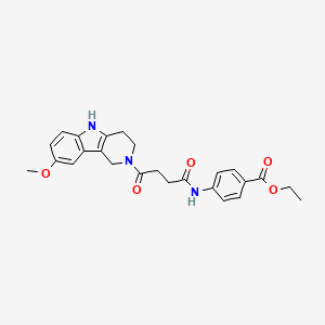 ethyl 4-{[4-(8-methoxy-1,3,4,5-tetrahydro-2H-pyrido[4,3-b]indol-2-yl)-4-oxobutanoyl]amino}benzoate