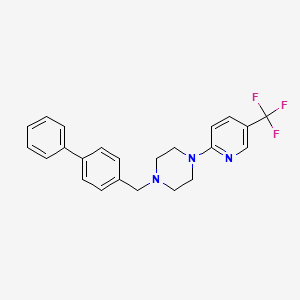 molecular formula C23H22F3N3 B15107278 1-({[1,1'-Biphenyl]-4-yl}methyl)-4-[5-(trifluoromethyl)pyridin-2-yl]piperazine 