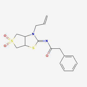 N-[(2E)-5,5-dioxido-3-(prop-2-en-1-yl)tetrahydrothieno[3,4-d][1,3]thiazol-2(3H)-ylidene]-2-phenylacetamide