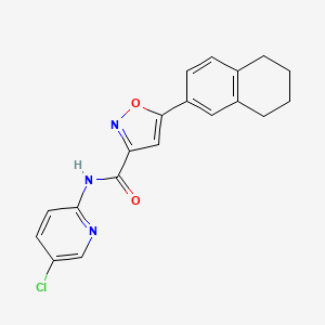 molecular formula C19H16ClN3O2 B15107297 N-(5-chloropyridin-2-yl)-5-(5,6,7,8-tetrahydronaphthalen-2-yl)-1,2-oxazole-3-carboxamide 