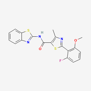 molecular formula C19H14FN3O2S2 B15107304 N-(1,3-benzothiazol-2-yl)-2-(2-fluoro-6-methoxyphenyl)-4-methyl-1,3-thiazole-5-carboxamide 