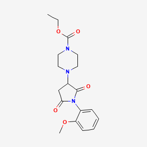 molecular formula C18H23N3O5 B15107310 Ethyl 4-[1-(2-methoxyphenyl)-2,5-dioxoazolidin-3-yl]piperazinecarboxylate 