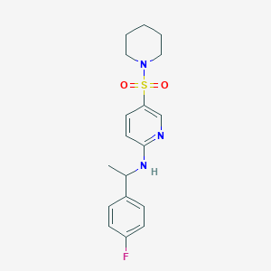 molecular formula C18H22FN3O2S B15107313 2-{[(4-Fluorophenyl)ethyl]amino}-5-(piperidylsulfonyl)pyridine 