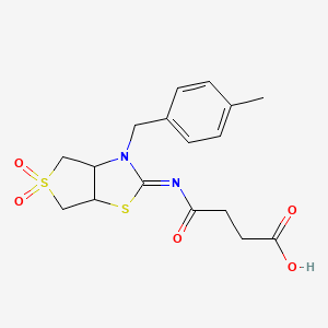 molecular formula C17H20N2O5S2 B15107330 4-{[(2Z)-3-(4-methylbenzyl)-5,5-dioxidotetrahydrothieno[3,4-d][1,3]thiazol-2(3H)-ylidene]amino}-4-oxobutanoic acid 