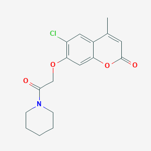 molecular formula C17H18ClNO4 B15107335 6-chloro-4-methyl-7-[2-oxo-2-(piperidin-1-yl)ethoxy]-2H-chromen-2-one 