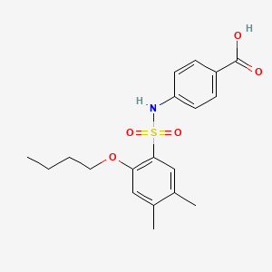 molecular formula C19H23NO5S B15107341 4-(2-Butoxy-4,5-dimethylbenzenesulfonamido)benzoic acid 