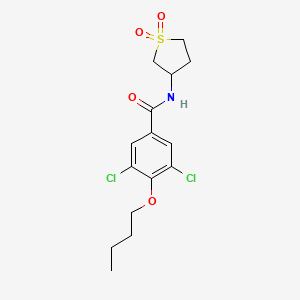 molecular formula C15H19Cl2NO4S B15107365 4-butoxy-3,5-dichloro-N-(1,1-dioxidotetrahydrothiophen-3-yl)benzamide 