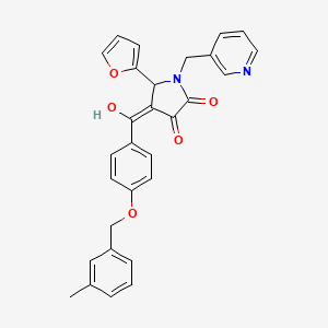 (4E)-5-(furan-2-yl)-4-(hydroxy{4-[(3-methylbenzyl)oxy]phenyl}methylidene)-1-(pyridin-3-ylmethyl)pyrrolidine-2,3-dione