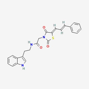 2-{(5Z)-2,4-dioxo-5-[(2E)-3-phenylprop-2-en-1-ylidene]-1,3-thiazolidin-3-yl}-N-[2-(1H-indol-3-yl)ethyl]acetamide