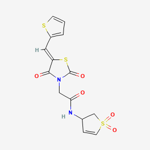 N-(1,1-dioxido-2,3-dihydrothiophen-3-yl)-2-[(5Z)-2,4-dioxo-5-(thiophen-2-ylmethylidene)-1,3-thiazolidin-3-yl]acetamide