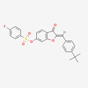 (2Z)-2-(4-tert-butylbenzylidene)-3-oxo-2,3-dihydro-1-benzofuran-6-yl 4-fluorobenzenesulfonate