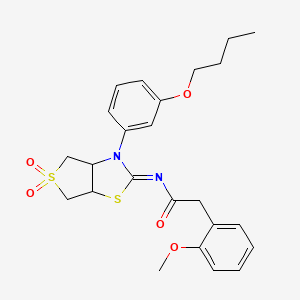 molecular formula C24H28N2O5S2 B15107432 N-[(2Z)-3-(3-butoxyphenyl)-5,5-dioxidotetrahydrothieno[3,4-d][1,3]thiazol-2(3H)-ylidene]-2-(2-methoxyphenyl)acetamide 