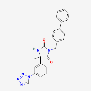 3-({[1,1'-biphenyl]-4-yl}methyl)-5-methyl-5-[3-(1H-1,2,3,4-tetrazol-1-yl)phenyl]imidazolidine-2,4-dione