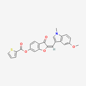 (2E)-2-[(5-methoxy-1-methyl-1H-indol-3-yl)methylidene]-3-oxo-2,3-dihydro-1-benzofuran-6-yl thiophene-2-carboxylate