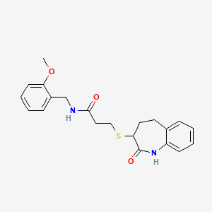 3-[(2-hydroxy-4,5-dihydro-3H-1-benzazepin-3-yl)sulfanyl]-N-(2-methoxybenzyl)propanamide