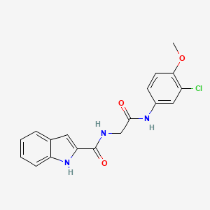 molecular formula C18H16ClN3O3 B15107494 N~2~-[2-(3-chloro-4-methoxyanilino)-2-oxoethyl]-1H-indole-2-carboxamide 