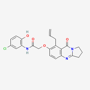 molecular formula C22H20ClN3O4 B15107505 N-(5-chloro-2-hydroxyphenyl)-2-{[9-oxo-8-(prop-2-en-1-yl)-1,2,3,9-tetrahydropyrrolo[2,1-b]quinazolin-7-yl]oxy}acetamide 