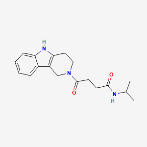 molecular formula C18H23N3O2 B15107552 4-oxo-N-(propan-2-yl)-4-(1,3,4,5-tetrahydro-2H-pyrido[4,3-b]indol-2-yl)butanamide 