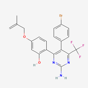 2-[2-Amino-5-(4-bromophenyl)-6-(trifluoromethyl)pyrimidin-4-yl]-5-[(2-methylprop-2-en-1-yl)oxy]phenol