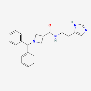 molecular formula C22H24N4O B15107572 1-benzhydryl-N-[2-(1H-imidazol-4-yl)ethyl]-3-azetanecarboxamide 